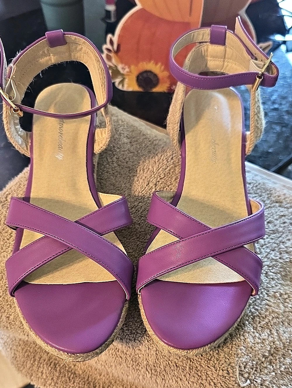Getmorebeauty Wedge Sandal Purple Espadrille Wedges